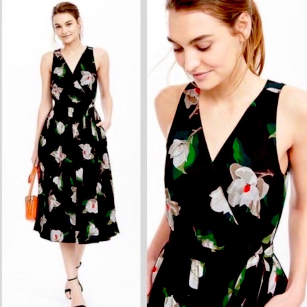 Banana Republic Magnolia Floral Midi Wrap Dress Sz 12
